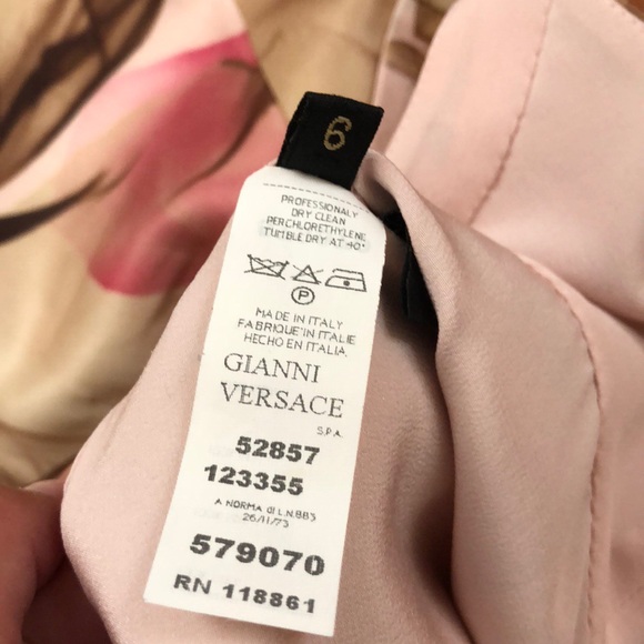 Gianni Versace Pink & Nude Floral Tank Silk Dress - Picture 8 of 8